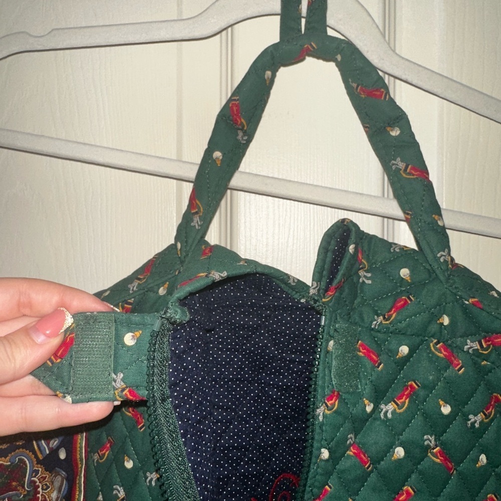 Vera Bradley retired Green Golf printed Quilted Travel garment Bag vintage - Picture 2 of 10